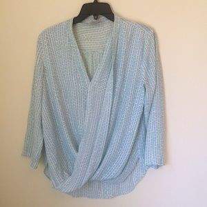 LOFT herringbone patterned surplice top